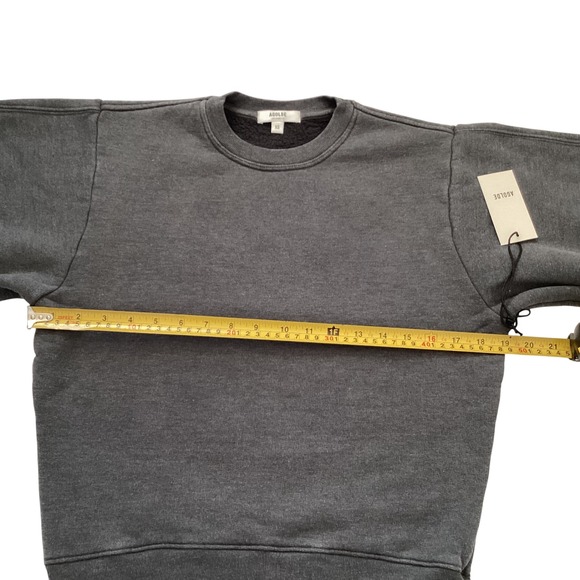 AGOLDE Thora 3/4 Sleeve Sweatshirt Gray XS Balloon/3-4 Sleeve Crew Pullover - Picture 3 of 7